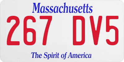 MA license plate 267DV5