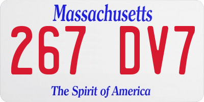 MA license plate 267DV7