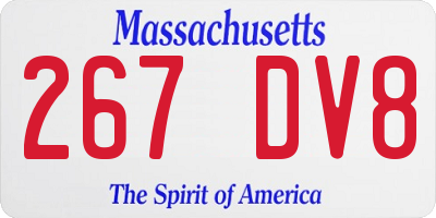 MA license plate 267DV8