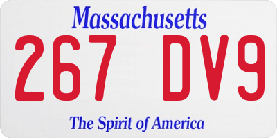 MA license plate 267DV9