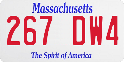 MA license plate 267DW4