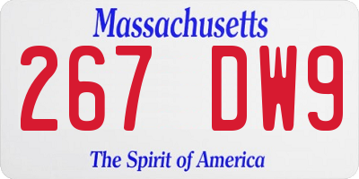MA license plate 267DW9