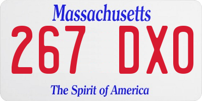 MA license plate 267DX0