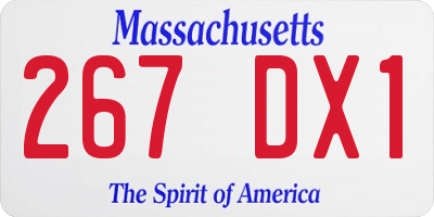 MA license plate 267DX1