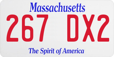 MA license plate 267DX2