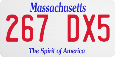 MA license plate 267DX5