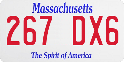 MA license plate 267DX6