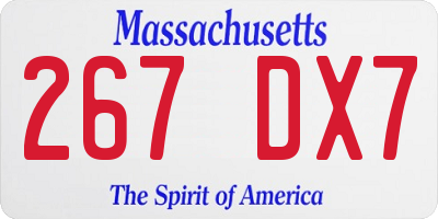 MA license plate 267DX7