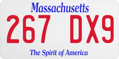 MA license plate 267DX9