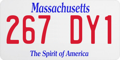 MA license plate 267DY1