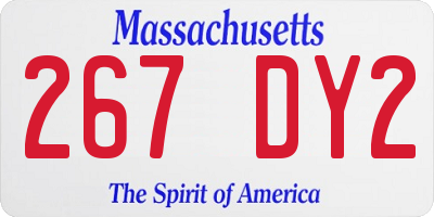 MA license plate 267DY2