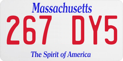 MA license plate 267DY5