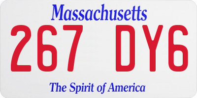 MA license plate 267DY6