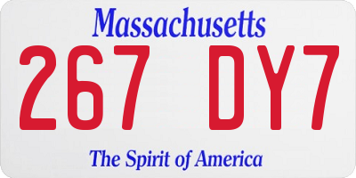 MA license plate 267DY7
