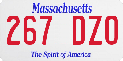 MA license plate 267DZ0