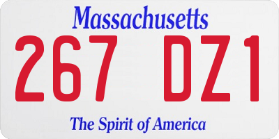 MA license plate 267DZ1
