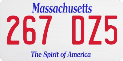 MA license plate 267DZ5