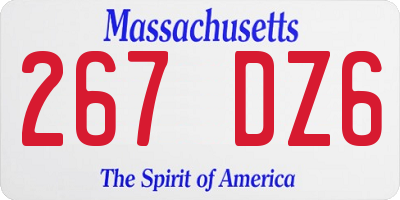 MA license plate 267DZ6