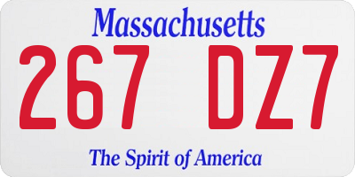 MA license plate 267DZ7