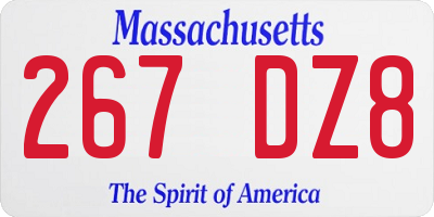 MA license plate 267DZ8