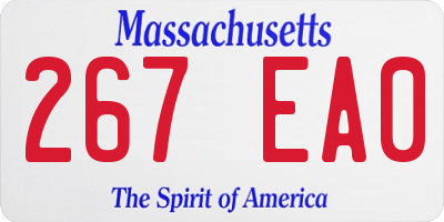 MA license plate 267EA0