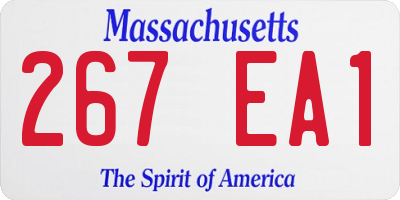 MA license plate 267EA1