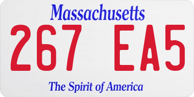 MA license plate 267EA5