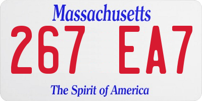MA license plate 267EA7