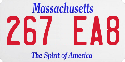 MA license plate 267EA8