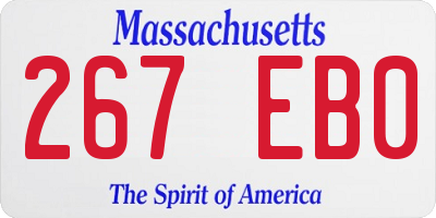 MA license plate 267EB0
