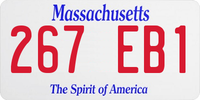 MA license plate 267EB1