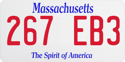 MA license plate 267EB3