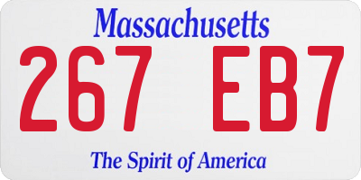 MA license plate 267EB7