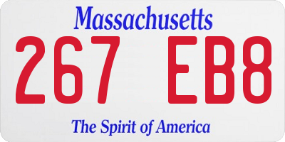 MA license plate 267EB8