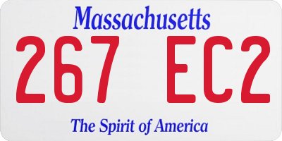 MA license plate 267EC2