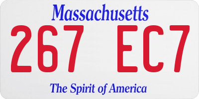 MA license plate 267EC7