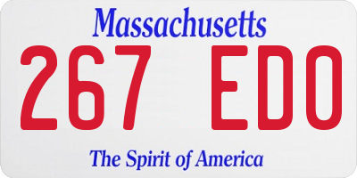 MA license plate 267ED0