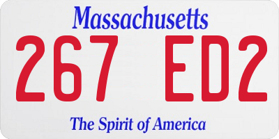 MA license plate 267ED2
