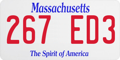 MA license plate 267ED3