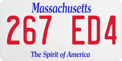 MA license plate 267ED4