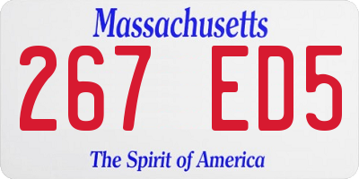 MA license plate 267ED5