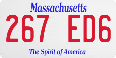 MA license plate 267ED6