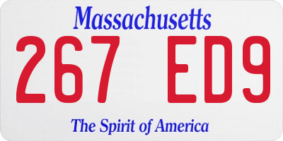 MA license plate 267ED9