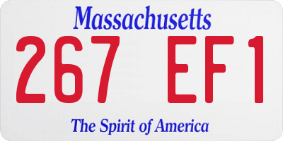 MA license plate 267EF1