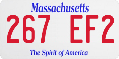 MA license plate 267EF2
