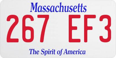 MA license plate 267EF3