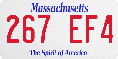 MA license plate 267EF4