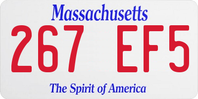 MA license plate 267EF5