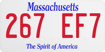 MA license plate 267EF7