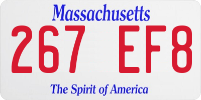 MA license plate 267EF8